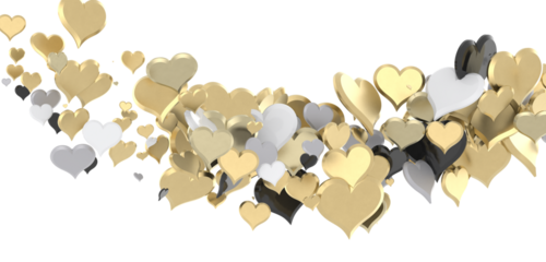 Ilustration of red realistics hearts whit 3D effect. rain of hearts