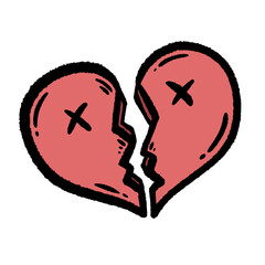 svg color broken heart retro art pcsk studio stock element