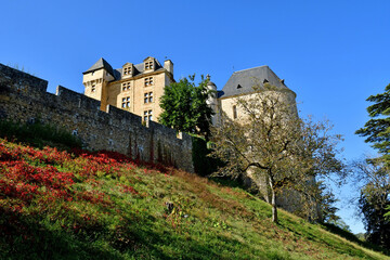 Fototapeta na wymiar Castelnaud la Chapelle; France - october 7 2023 : Fayrac castle