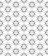 Black and white seamless abstract pattern. Background and backdrop. Grayscale ornamental design. Mosaic ornaments. Vector graphic illustration. EPS10.