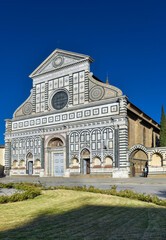 Fototapeta na wymiar Florence, Italy - November 24, 2023: The basilica of Santa Maria Novella is one of the most important churches in Florence