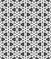 Black and white seamless abstract pattern. Background and backdrop. Grayscale ornamental design. Mosaic ornaments. Vector graphic illustration. EPS10.