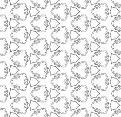 Black and white seamless abstract pattern. Background and backdrop. Grayscale ornamental design. Mosaic ornaments. Vector graphic illustration. EPS10.