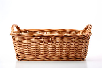 Obraz premium Wicker basket on a white background