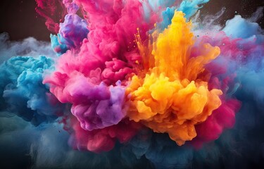 holi festival, colored powder wallpaper on a black background