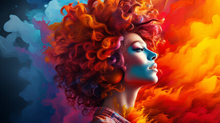 Obraz na płótnie Canvas portrait of a woman with hair