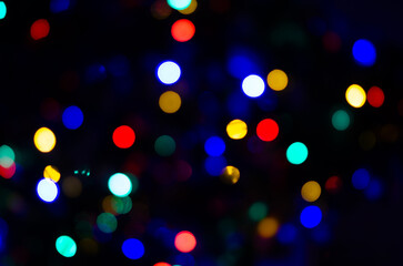 Blurred background lights in the shape of a ball. New Year's background for the designer