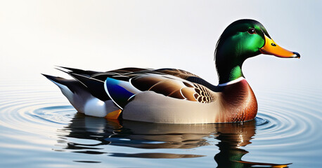 beautiful duck swimming
