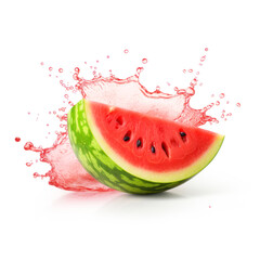 Sliced of watermelon isolated on white background.