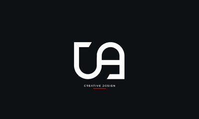 UA or AU Alphabet letters logo monogram