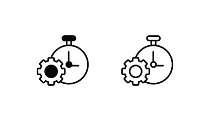 Time Management icon design with white background stock illustration