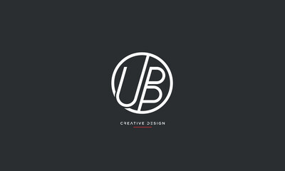 Alphabet letters UB or BU logo monogram