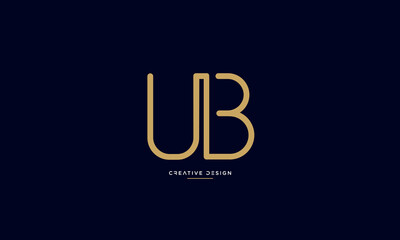 Alphabet letters UB or BU logo monogram