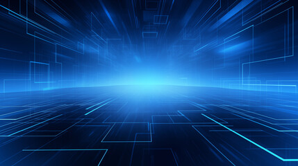 Obraz premium Technology background futuristic blue glow, Concept technology, innovation, big data, Ai, network, business, modern