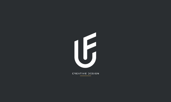 UF or FU Alphabet letters logo monogram
