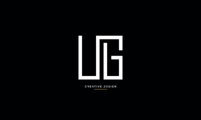 Alphabet letters UG or GU logo monogram