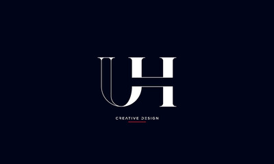 Alphabet letters UH or HU logo monogram
