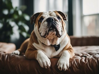 portrait of english bulldog 

