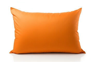 Orange pillow on white background