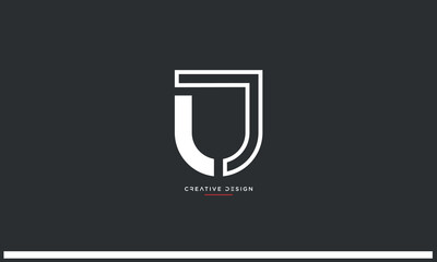 Alphabet letetrs UJ or JU logo monogram