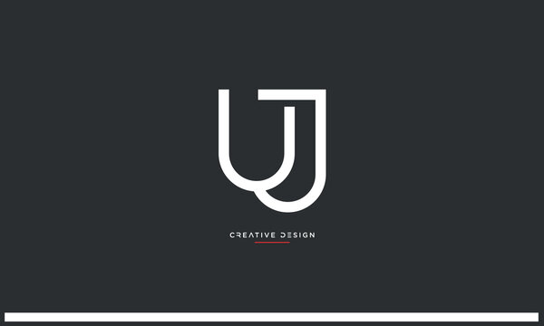 Alphabet letetrs UJ or JU logo monogram