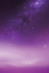 Obraz premium Milky Way and violet nebula. Night starry sky. Foggy vector background