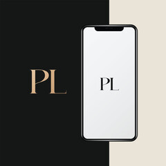PL logo design vector image
