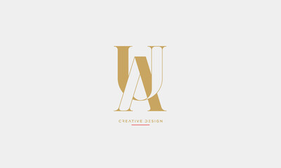 UA or AU Alphabet letters logo monogram