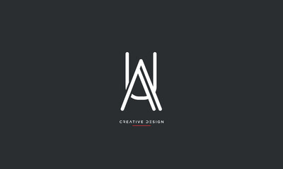 UA or AU Alphabet letters logo monogram