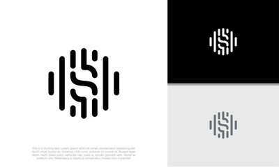 Initials S logo design. Initial Letter Logo. Innovative high tech logo template.
