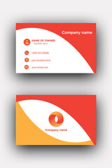 Orange and light yellow business card 
