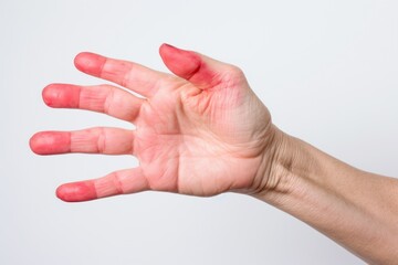 woman hand suffering from joint pain and gout disease - obrazy, fototapety, plakaty