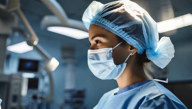 Dedicated healthcare worker in protective mask
