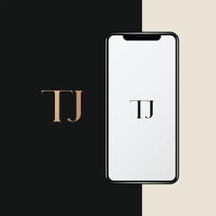 TJ logo design vector image