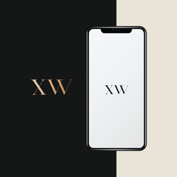 XW logo design vector image
