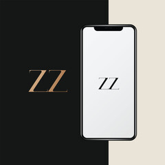 ZZ logo design vector image