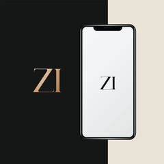 ZI logo design vector image