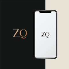 ZQ logo design vector image