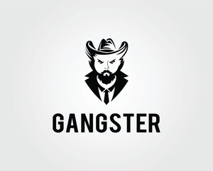 Detective agency or gangster vector logo design illustration.