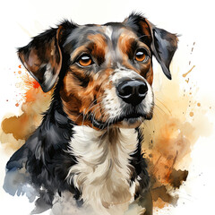 watercolor Jack Russell Terrier clipart, Generative Ai