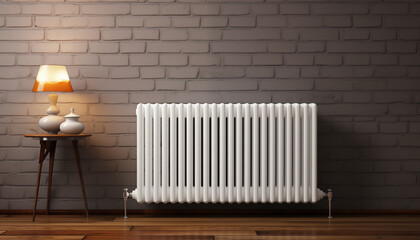 radiator near the wall. heating in the apartment.