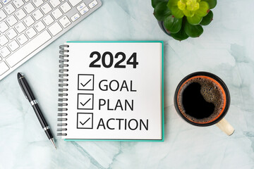 2024 Goal Plan Action Flat Lay