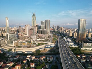 Fototapeta premium highway in the city of skyscrapers