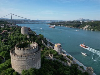  Rumeli fortress near the Bosphorus bridge - aerial shot