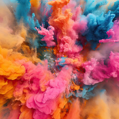 Aerial Kaleidoscope: Holi's Flourish Paints a Tapestry in the Clouds