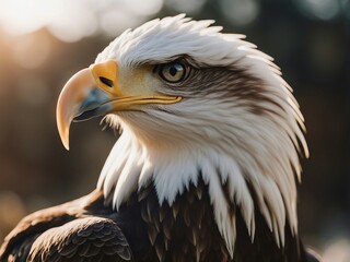 Fototapeta premium portrait of Bald eagle at the nature