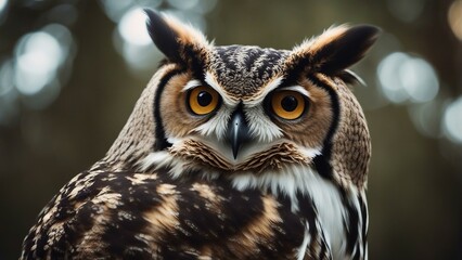 Fototapeta premium portrait of owl at night