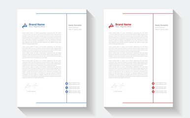 corporate modern letterhead design template with yellow, blue, green and red color. creative modern letter head design template for your project. Modern Business Letterhead Design Template, Abstract - obrazy, fototapety, plakaty