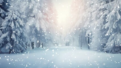 beautiful forest covered in snow
