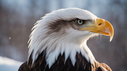 Fototapeta premium Portrait of the the bald eagle at winter